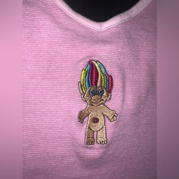 Forever 21 Pink Cropped Y2K 90s Trolls Super Soft Tank Size Small EUC - Picture 4 of 7